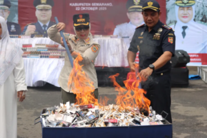 Bea Cukai Semarang Musnahkan 3,9 Juta Batang Rokok Ilegal di Ungaran