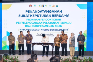 Mensos Tandatangani SKB Layanan Terpadu Bagi Perempuan dan Anak di DKI Jakarta