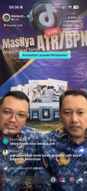 MasNya ATR/BPN Diluncurkan, Masyarakat Bisa Tanya Soal Layanan Pertanahan Lewat Live TikTok